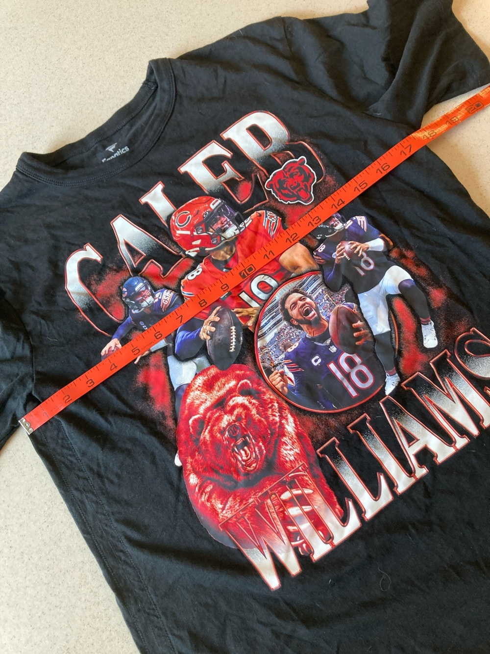 Fanatics Black and Red Caleb Williams Graphic Short Sleeve Tee Men Size Small - Picture 9 of 10